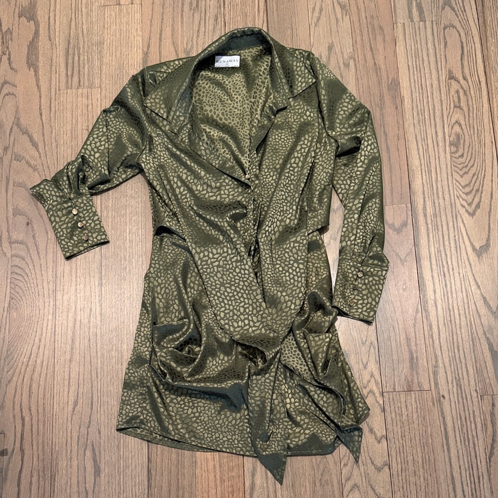 Runaway Women's Mini Dress - Olive Green